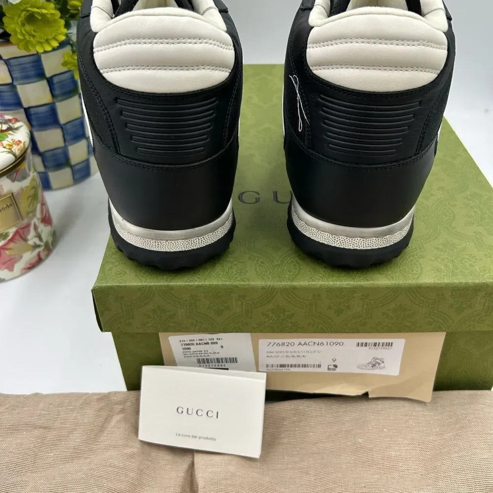 Men's Gucci, Mac 80 , high top leather sneakers size 9 made in Italy